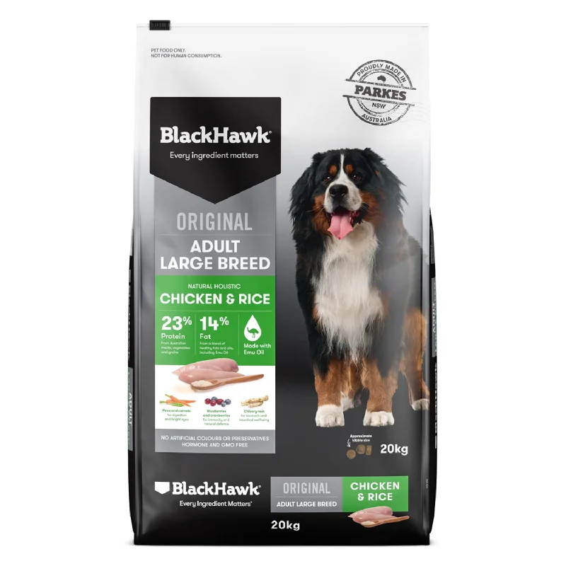 Black Hawk Large Breed Chicken & Rice Adult Dry Dog Food 20kg