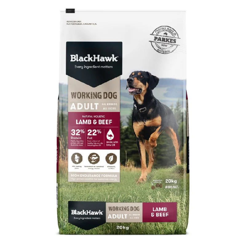 Black Hawk Working Dog Lamb And Beef Dog Dry Food 20kg