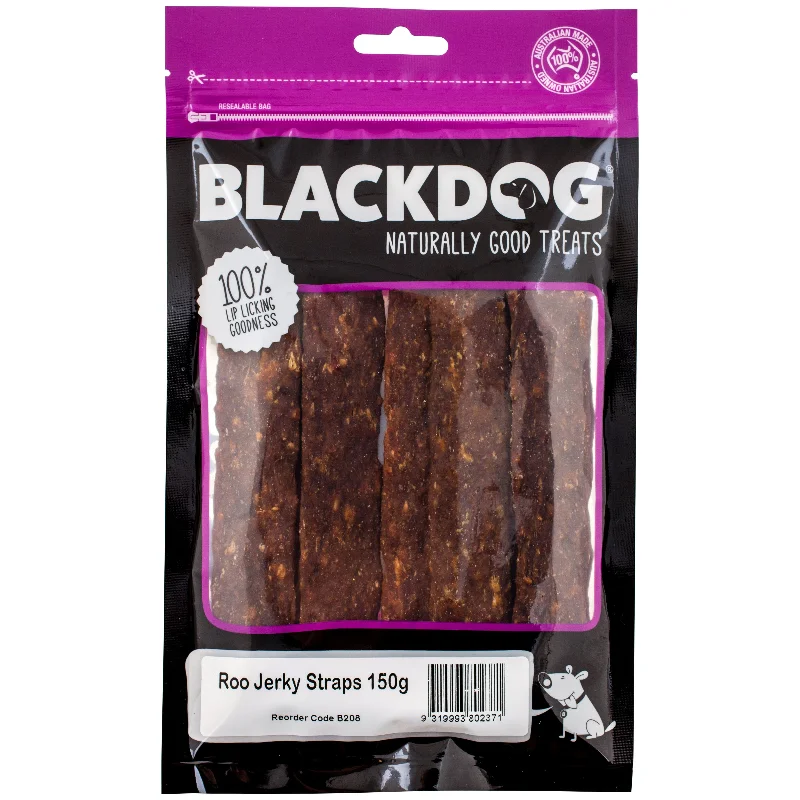 Blackdog Kangaroo Jerky Straps Dog Treats 150g