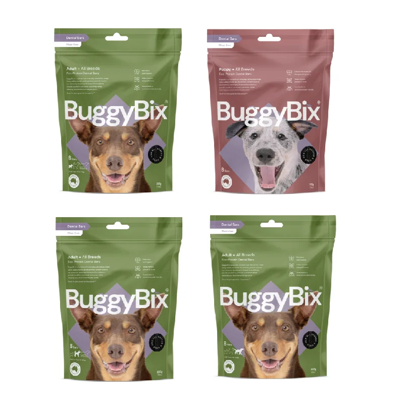 BuggyBix - Dental Treats For Puppy & Dogs - Eco-Protein Dental Bars