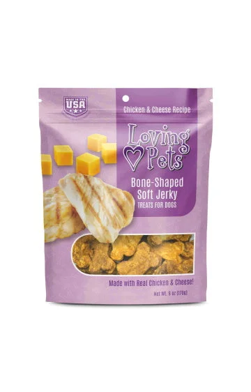 Loving Pets Chicken & Cheese Bone-Shaped Soft Jerky Treats