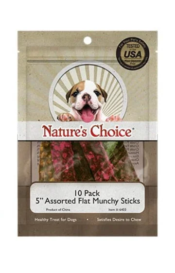 Loving Pets Nature's Choice 5" Assorted Flat Munchy Strips (10 Pack)