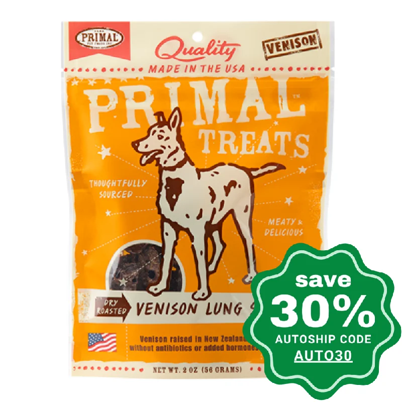 Primal - Treats - Dry Roasted Venison Lung Snaps - 2OZ