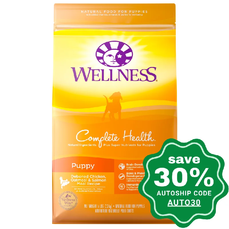 Wellness - Complete Health - Dry Dog Food - Puppy Deboned Chicken, Oatmeal & Salmon Meal - 30LB