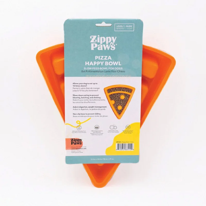 ZippyPaws Happy Bowl Pizza Slow Feeder Bowl for Dogs