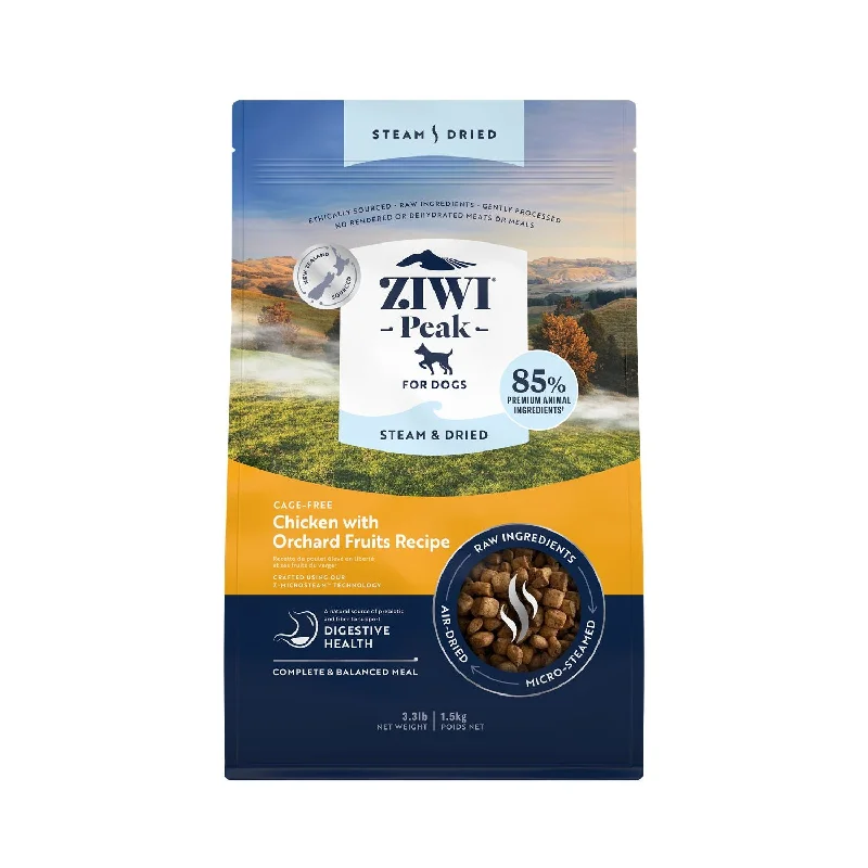 ZIWI Peak Steam and Dried Cage Free Chicken with Orchard Fruits Dog Food 1.5kg