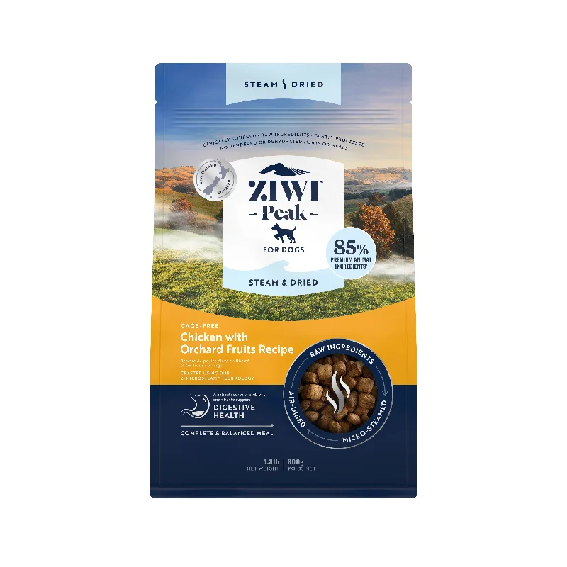 ZIWI Peak Steam and Dried Cage Free Chicken with Orchard Fruits Dog Food 800g