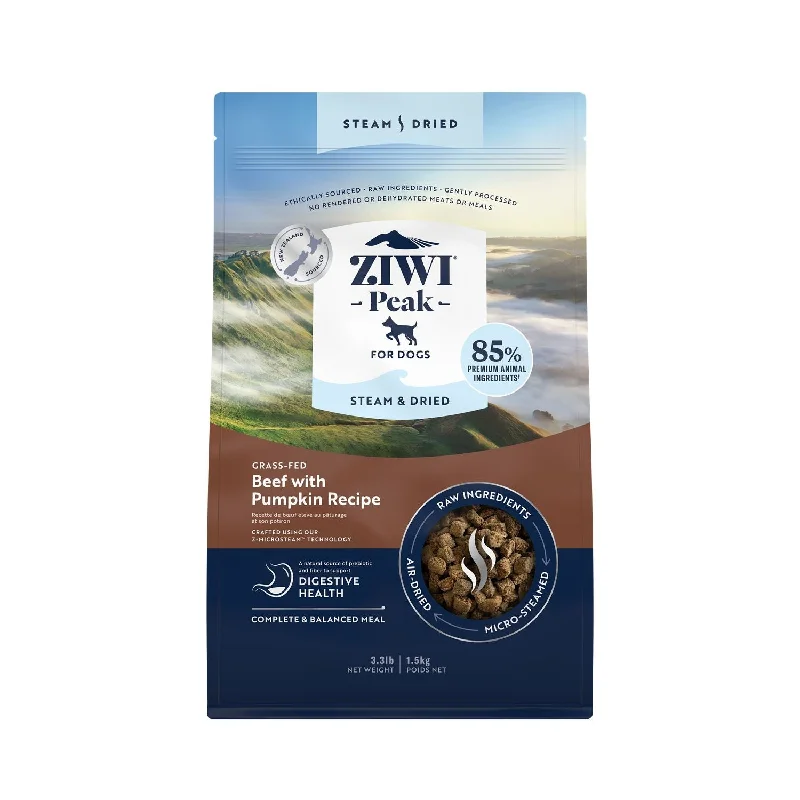 ZIWI Peak Steam and Dried Grass Fed Beef with Pumpkin Dog Food 1.5kg