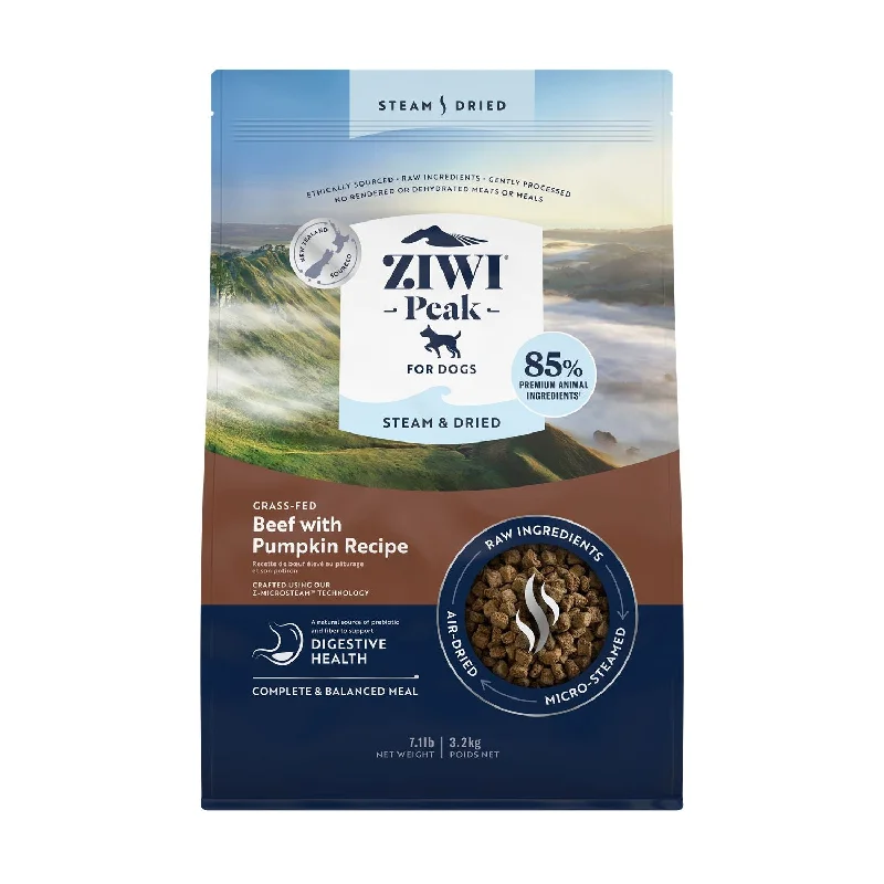 ZIWI Peak Steam and Dried Grass Fed Beef with Pumpkin Dog Food 3.2kg