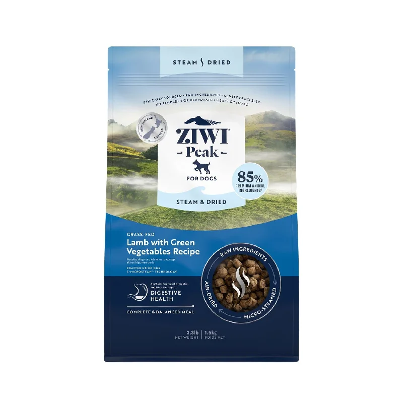 ZIWI Peak Steam and Dried Lamb with Green Vegetables Dog Food 1.5kg