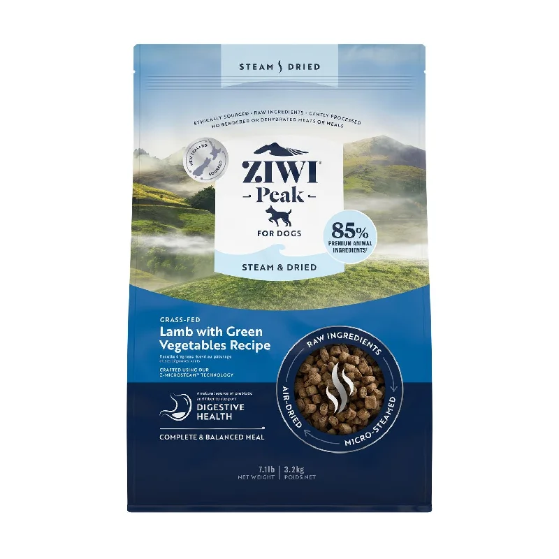 ZIWI Peak Steam and Dried Lamb with Green Vegetables Dog Food 3.2kg