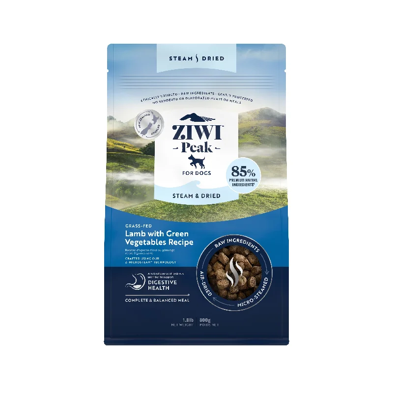 ZIWI Peak Steam and Dried Lamb with Green Vegetables Dog Food 800g