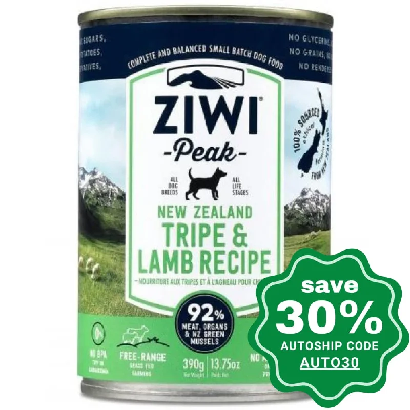 Ziwipeak - Moist TRIPE & LAMB Recipe Canned Dog Food - 390G (min. 12 cans)