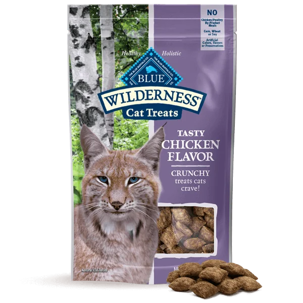 BLUE Wilderness Grain Free Crunchy Cat Treats; Tasty Chicken Flavor