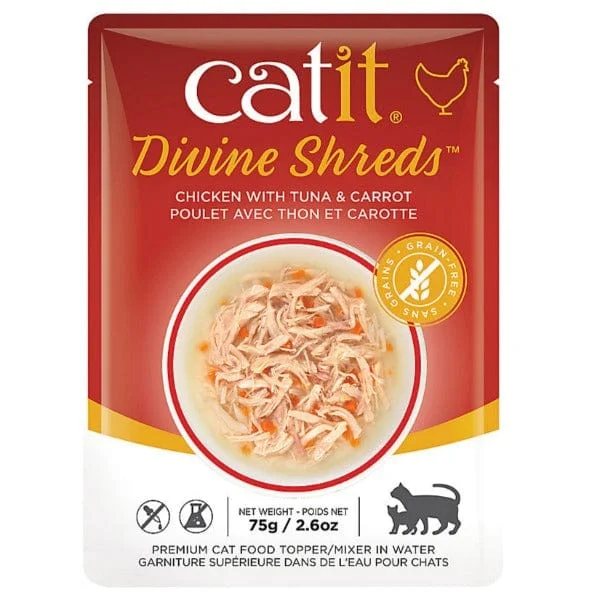 Catit Divine Shreds Chicken with Tuna & Carrot Cat Food Topper