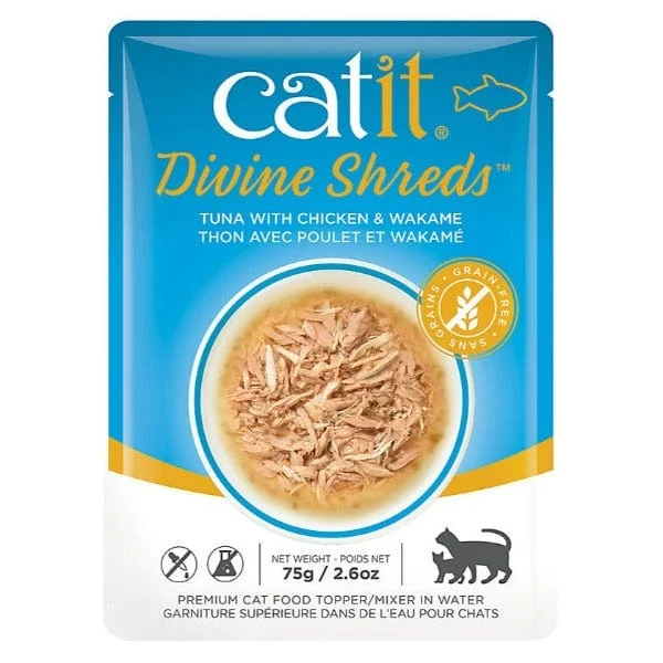 Catit Divine Shreds Tuna with Chicken & Wakame Cat Food Topper