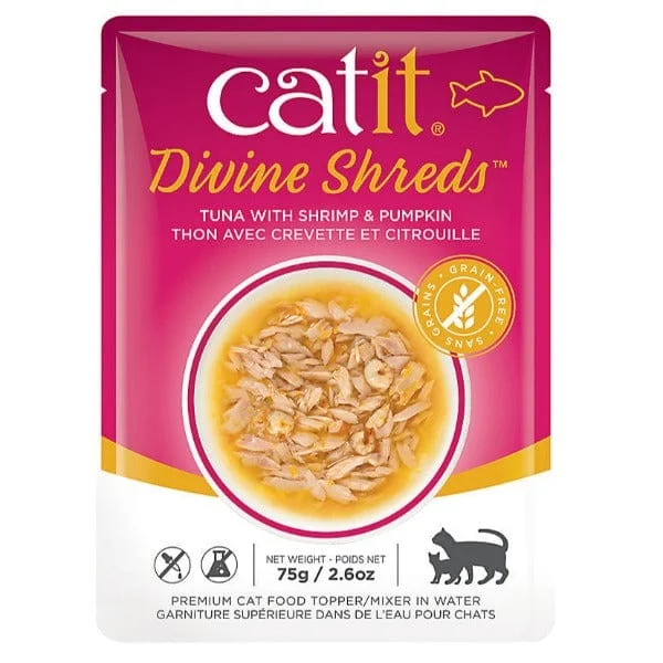 Catit Divine Shreds Tuna with Shrimp & Pumpkin Cat Food Topper