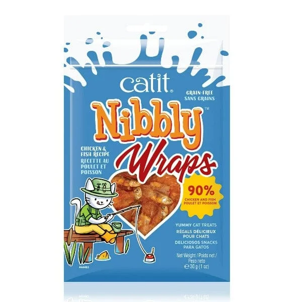 Catit Nibbly Wraps Chicken and Fish Recipe Cat Treats