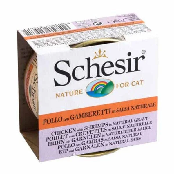 Schesir Chicken Entrée with Shrimps in Natural Gravy Adult Wet Cat Food