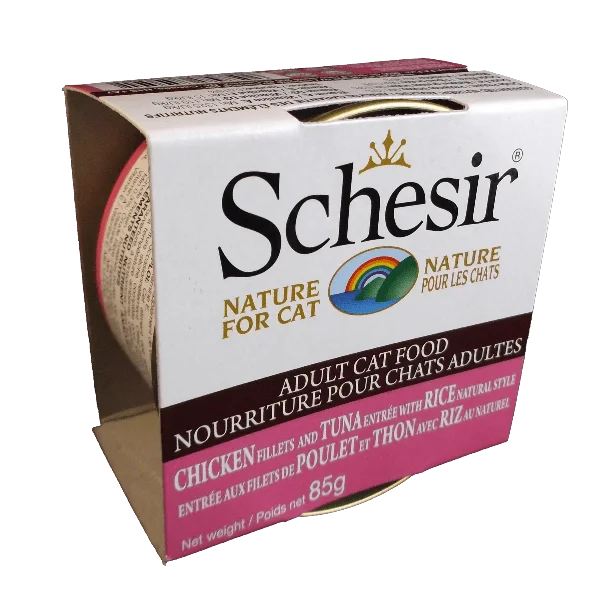 Schesir Chicken Fillets & Tuna Entrée with Rice Natural Style Adult Wet Cat Food