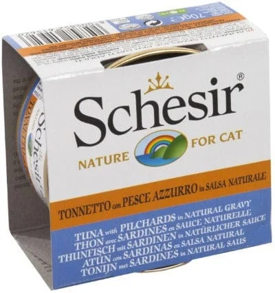 Schesir Tuna Entrée with Pilchards in Natural Gravy Adult Wet Cat Food