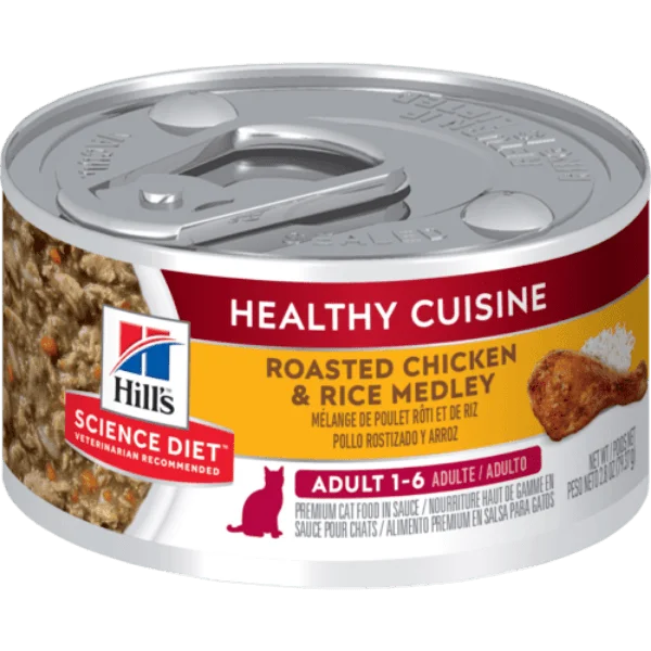 Science Diet Healthy Cuisine Roasted Chicken & Rice Medley Adult Canned Cat Food, 2.8oz