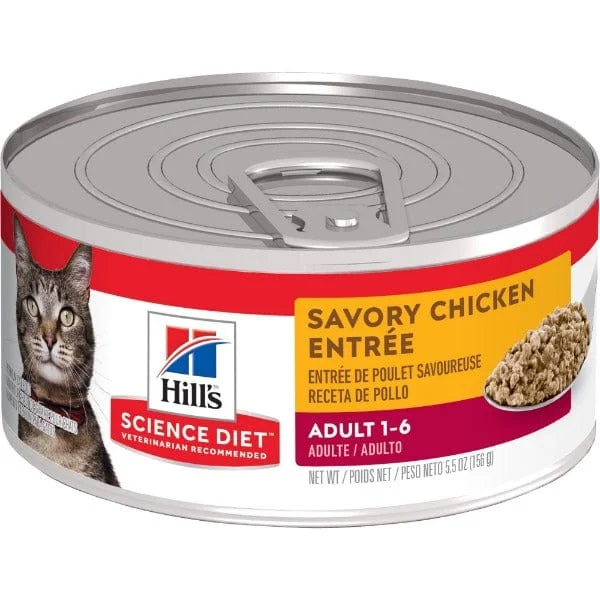 Science Diet Adult Savory Chicken Entree Canned Cat Food, 5.5oz