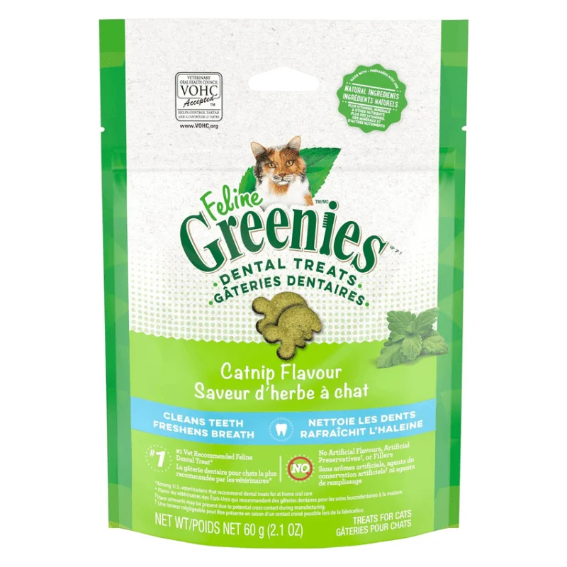 Cat Dental Treat - FELINE GREENIES - Catnip Flavor