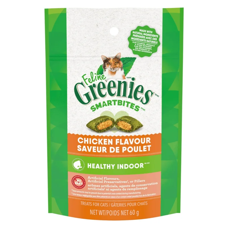 Cat Treat - FELINE GREENIES - SMARTBITES HEALTHY INDOOR - Chicken Flavor - 2.1 oz