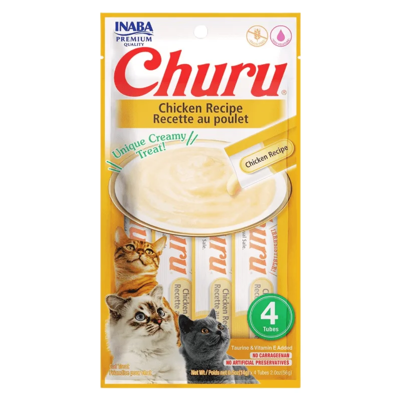 Creamy Cat Treat - CHURU - Chicken Recipe - 0.5 oz tube, 4 ct