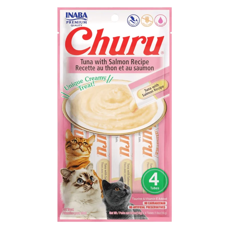 Creamy Cat Treat - CHURU - Tuna with Salmon Recipe - 0.5 oz tube, 4 ct