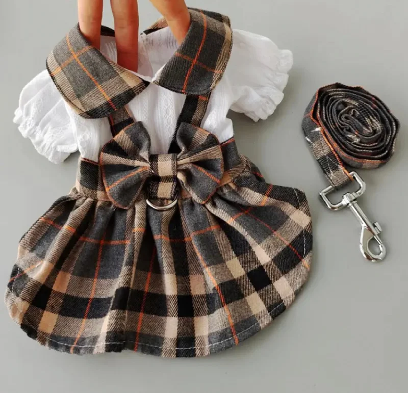 London Plaid Harness Dress Set