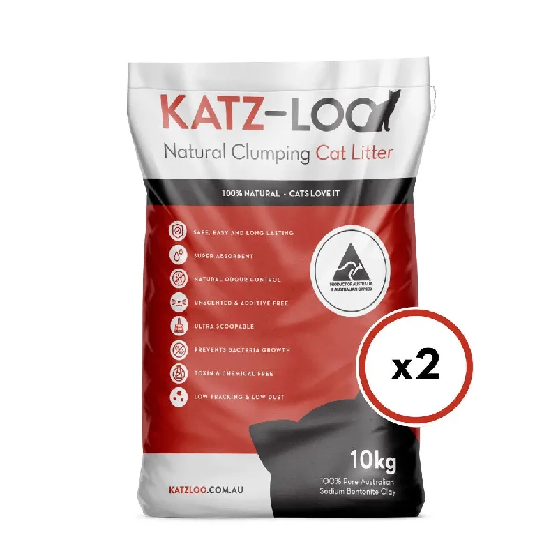 Katz-Loo Natural Clumping Cat Litter 20kg (2 Bags)