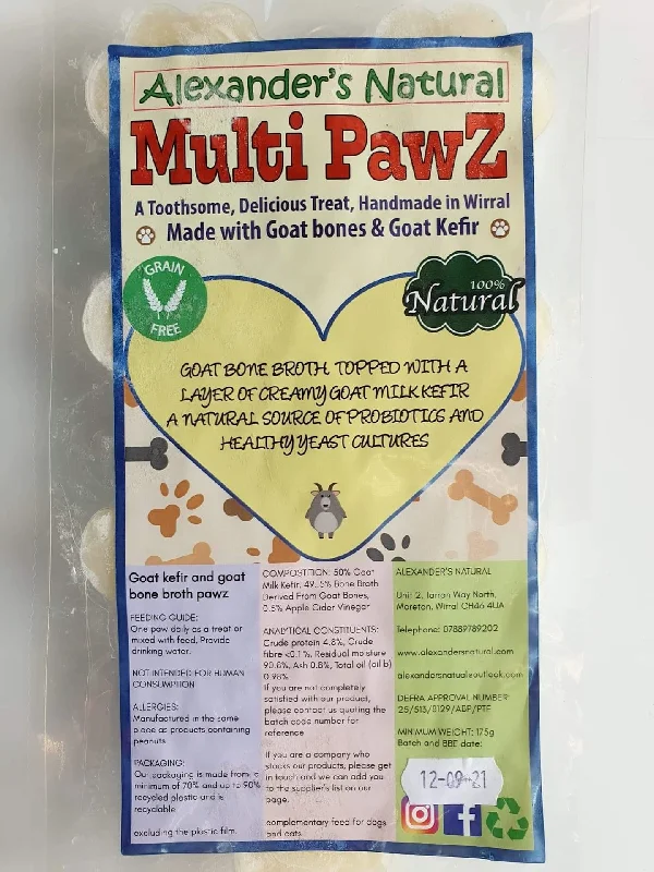 ALEXANDER'S NATURAL GOAT BONE & KEFIR PAWS X 7 PEICES