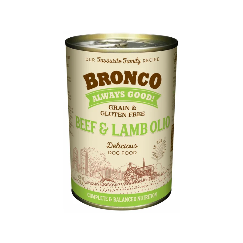 Bronco Dog Beef & Lamb Olio 390g