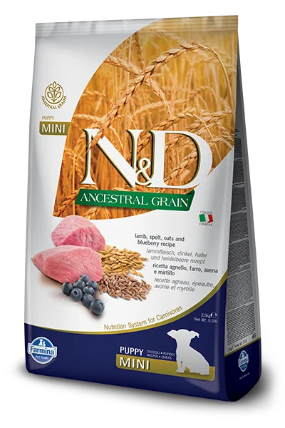 Farmina N&D Ancestral Grain Puppy Mini Lamb & Blueberry