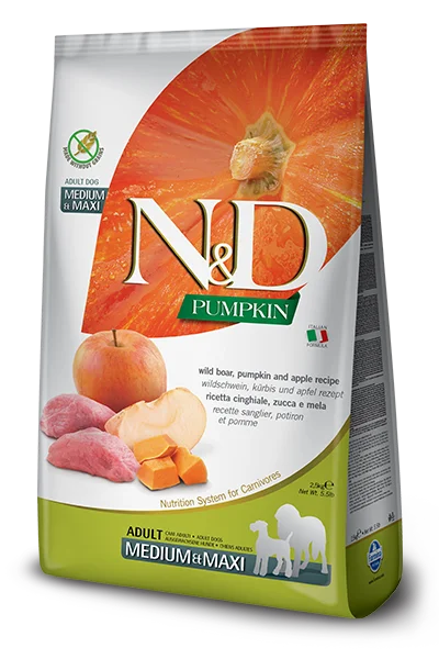 Farmina N&D Pumpkin Formula Medium & Maxi Wild Boar, Pumpkin & Apple Adult Dog Food