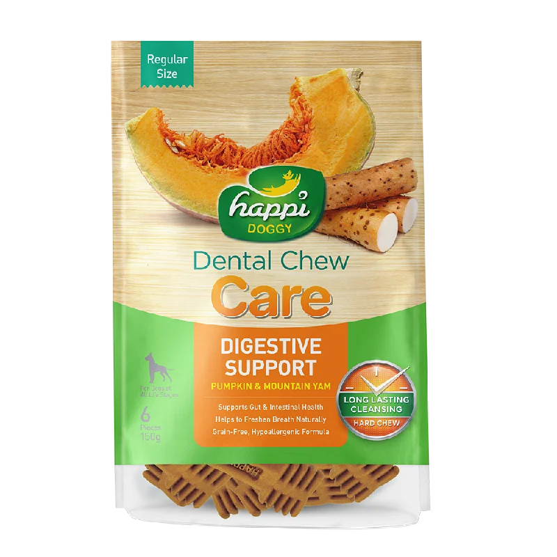 Happi Doggy Dental Chew Care Hard Chew Digestive Support Pumpkin & Mountain Yam Regular 150g