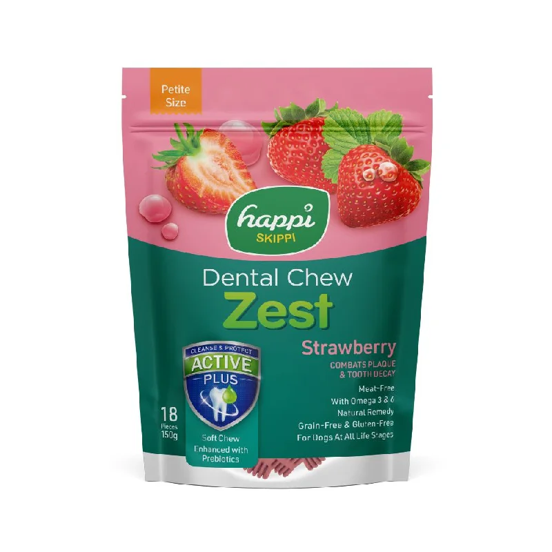 Happi Skippi Dental Chew Zest Strawberry Petite 150g