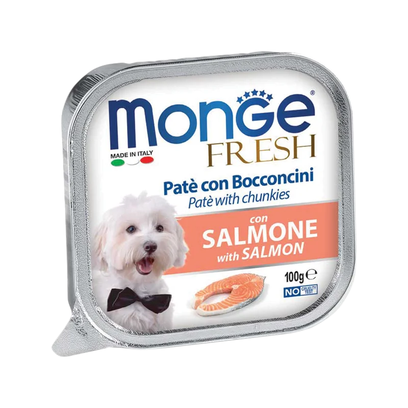 Monge Dog Fresh Salmon Pate with Chunkies 100g