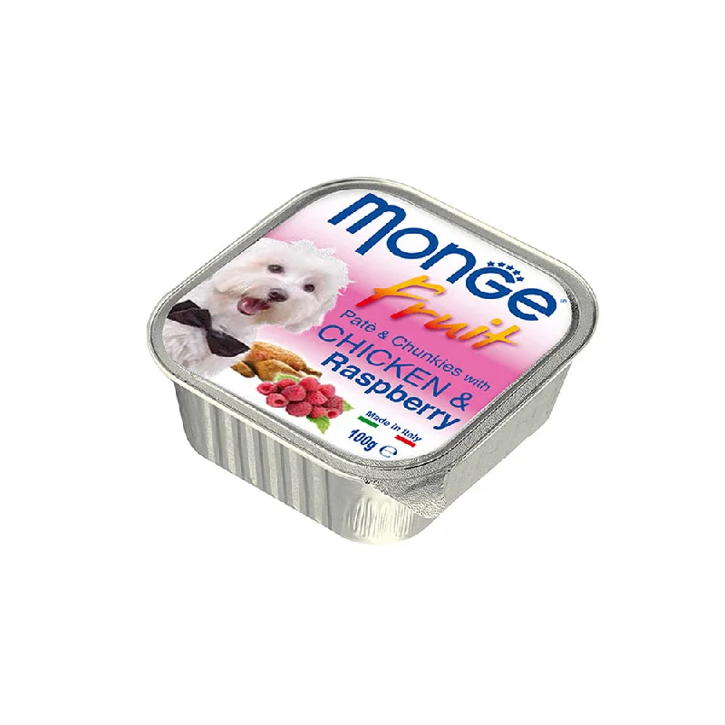 Monge Dog Fruit - Chicken & Raspberry Pate with Chunkies 100g