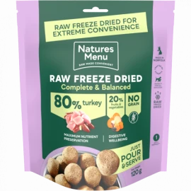 NATURES MENU FREEZE DRIED TURKEY 120G