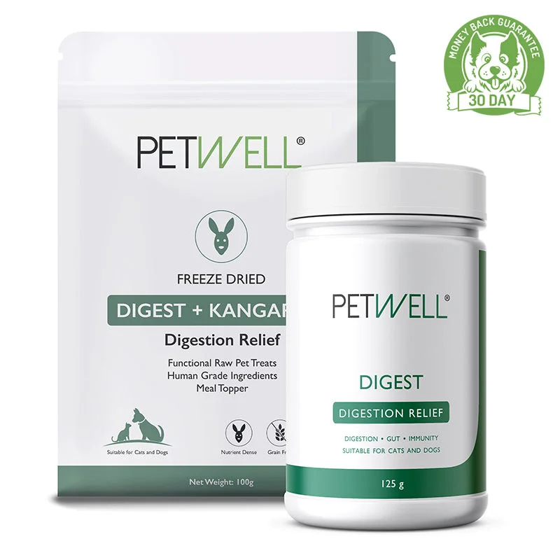 PetWell DIGEST - Digestion Relief Supplement + Treat Pack